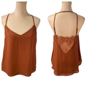 Lush Lacy Back Camisole Rosewood Pink Size M Balletcore Romantic Bohemian